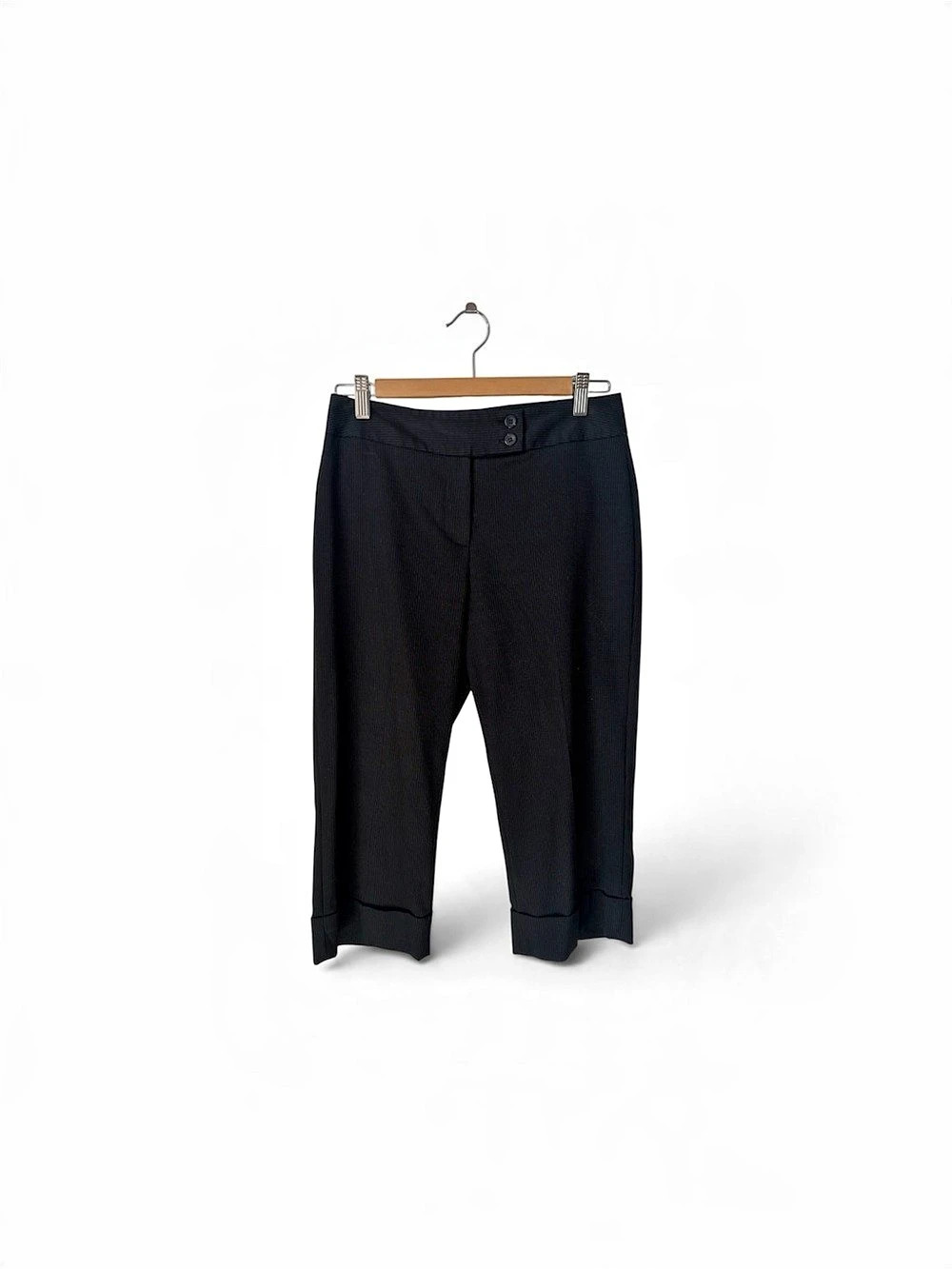 Cleo Petites Cropped Pants Striped in Black Size 4 Like New